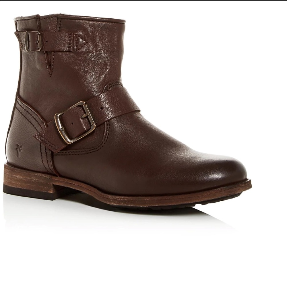 Frye Authentic cognac moto ankle booties